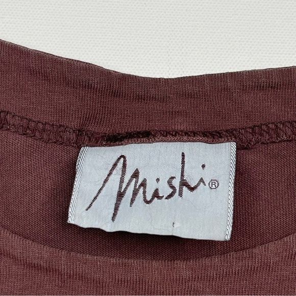 Vintage Mishi Top Lagenlook Tee Brown Boho Bohemian Hippie Minimalist Neurtral - Picture 9 of 13